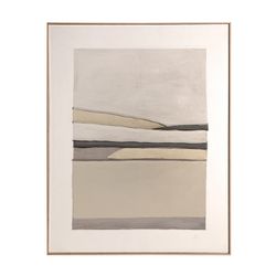 Abstrakt maleri på lærred og træ i beige og lysebrun, 120 x 5 x 150 cm | Valeria