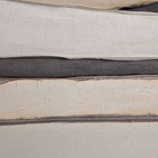 Abstrakt maleri på lærred og træ i beige og lysebrun, 120 x 5 x 150 cm | Valeria