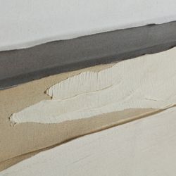 Abstrakt maleri på lærred og træ i beige og lysebrun, 120 x 5 x 150 cm | Valeria