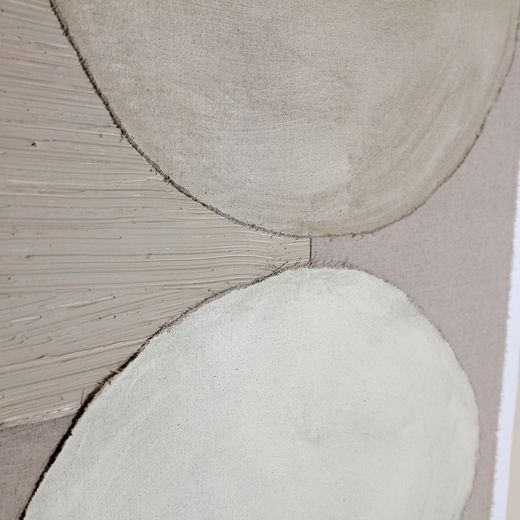 Abstrakt maleri på lærred og træ i beige og lysebrun, 90 x 5 x 120 cm | Valentine