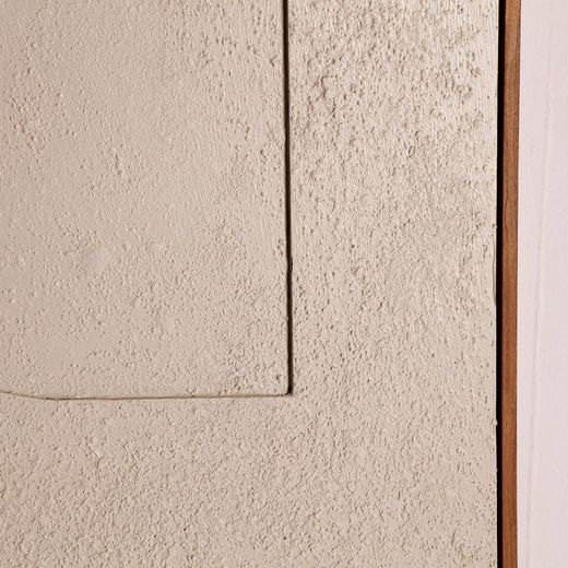 Abstract painting on canvas and off-white wood, 80 x 5 x 100 cm | Martine