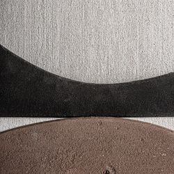 Abstract painting made of mango wood and canvas in brown and off-white, 90 x 5 x 120 cm | Hageng