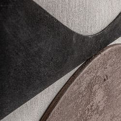 Abstract painting made of mango wood and canvas in brown and off-white, 90 x 5 x 120 cm | Hageng