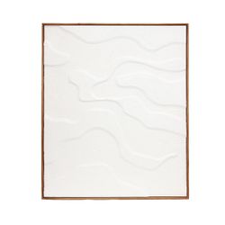 Cuadro abstracto de tejido y madera en blanco | Elafonisi