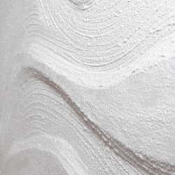 Cuadro abstracto de tejido y madera en blanco | Elounda