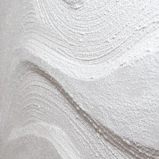 Cuadro abstracto de tejido y madera en blanco | Elounda