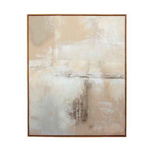 Cuadro abstracto de tejido y madera en multicolor | Arua