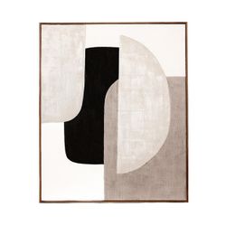 Cuadro abstracto de tejido y madera en multicolor | Arusha