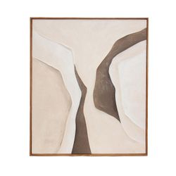 Cuadro abstracto de tejido y madera en multicolor | Gobi