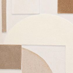 Cuadro abstracto de tejido y madera en multicolor | Kediri