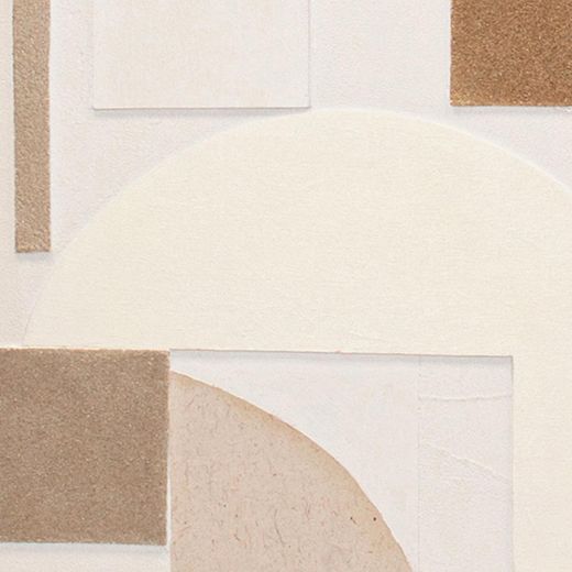 Cuadro abstracto de tejido y madera en multicolor | Kediri