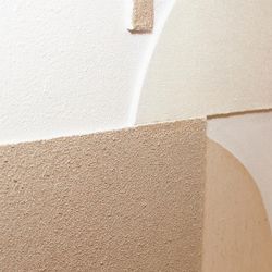 Cuadro abstracto de tejido y madera en multicolor | Kediri