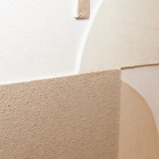 Cuadro abstracto de tejido y madera en multicolor | Kediri