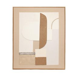 Cuadro abstracto de tejido y madera en multicolor | Malang
