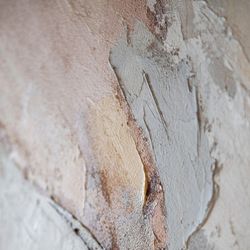 Cuadro abstracto de tejido y madera en multicolor | Marseille