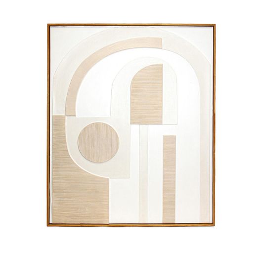 Cuadro abstracto de tejido y madera en multicolor | Niza