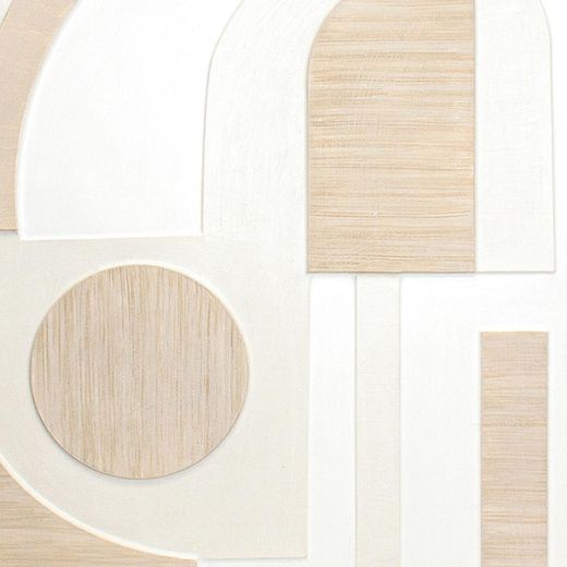 Cuadro abstracto de tejido y madera en multicolor | Niza