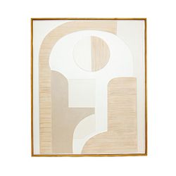 Cuadro abstracto de tejido y madera en multicolor | Torino
