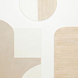 Cuadro abstracto de tejido y madera en multicolor | Torino