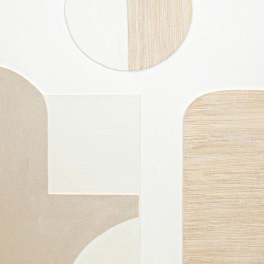 Cuadro abstracto de tejido y madera en multicolor | Torino