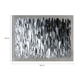 Abstrakter Rahmen Schwarz-Weiß-Pinselstriche (120 x 90 cm) | Abstrakte Serie