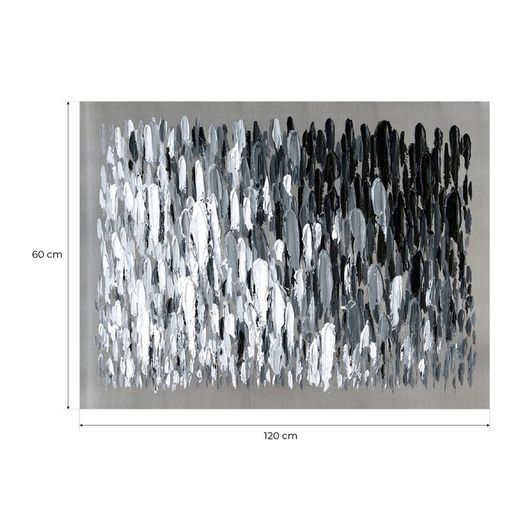 Abstrakter Rahmen Schwarz-Weiß-Pinselstriche (120 x 90 cm) | Abstrakte Serie