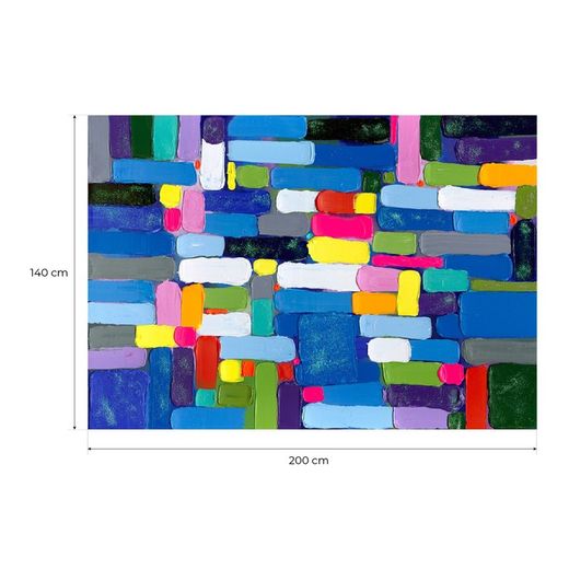Image abstraite coups de pinceau horizontaux (200 x 140 cm) | Série abstraite