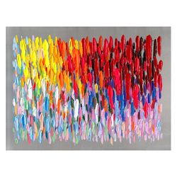 Tableau Abstrait Coups de Pinceau Multicolore (120 x 90 cm) | Série Abstraite