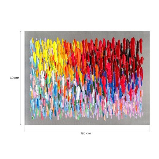 Tableau Abstrait Coups de Pinceau Multicolore (120 x 90 cm) | Série Abstraite
