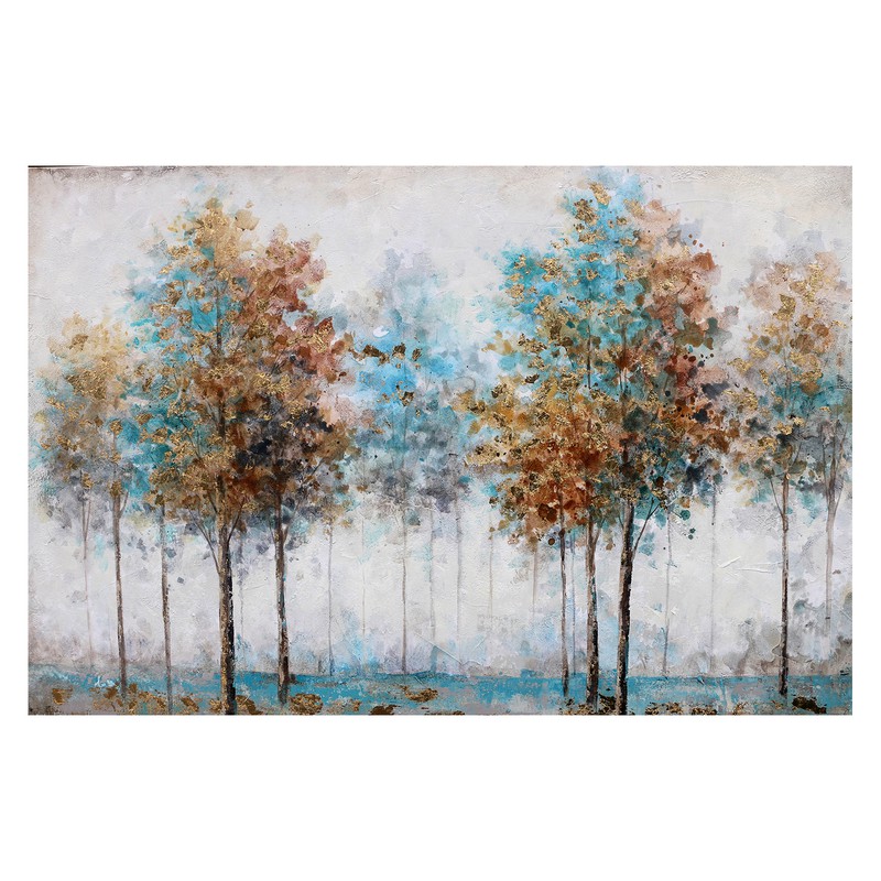Cuadro árboles otoño azul (120 x 80 cm) | Serie Naturaleza — Qechic