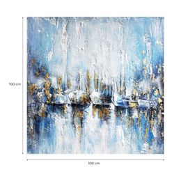 Picture blue bottom boats (100 x 100 cm) | Nature Series