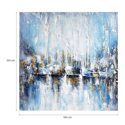 Picture blue bottom boats (100 x 100 cm) | Nature Series