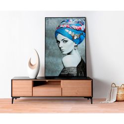 Blue canvas painting, 82 x 4 x 122 cm | Naia