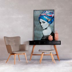 Blue canvas painting, 82 x 4 x 122 cm | Naia
