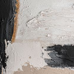 Cuadro de lienzo en negro y arena, 90 x 4 x 120 cm | Levi