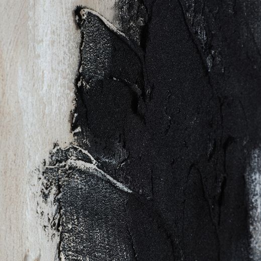 Cuadro de lienzo en negro y arena, 90 x 4 x 120 cm | Levi