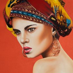 Πίνακας σε καμβά πορτοκαλί, 120 x 4 x 100 cm | Γιούα