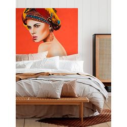 Πίνακας σε καμβά πορτοκαλί, 120 x 4 x 100 cm | Γιούα