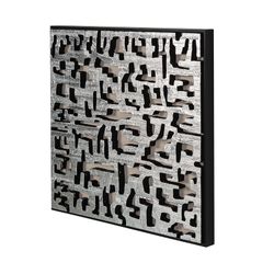 Moldura de madeira prateada/preta, 60 x 6 x 60 cm