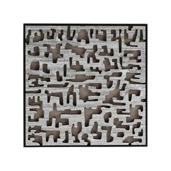 Moldura de madeira prateada/preta, 60 x 6 x 60 cm