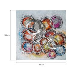 Tableau décoratif 3D Cercles à l'huile 100x3,5x100 cm | Résumé