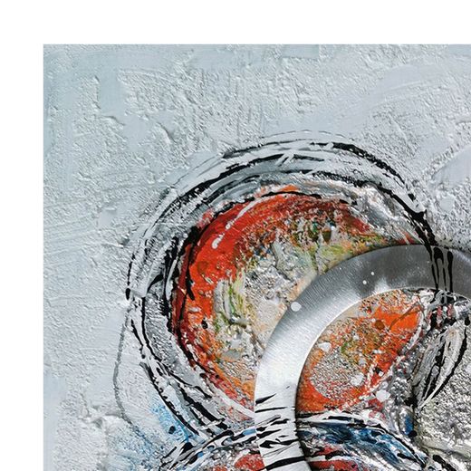 Tableau décoratif 3D Cercles à l'huile 100x3,5x100 cm | Résumé