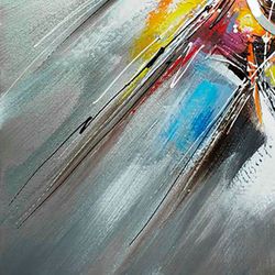 3D decorative painting Explosion in multicolored oil, 100x3.5x100 cm | Abstract