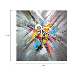 3D decorative painting Explosion in multicolored oil, 100x3.5x100 cm | Abstract