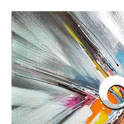 3D decorative painting Explosion in multicolored oil, 100x3.5x100 cm | Abstract