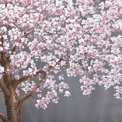 Tableau décoratif d'un arbre à fleurs blanches 120x3,5x160 cm | La nature
