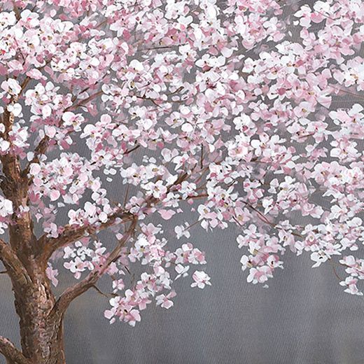 Tableau décoratif d'un arbre à fleurs blanches 120x3,5x160 cm | La nature