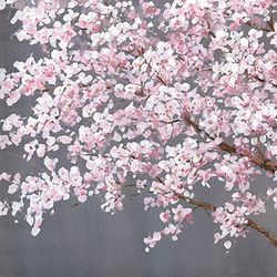 Pittura decorativa di un albero con fiori bianchi 120x3,5x160 cm | Natura