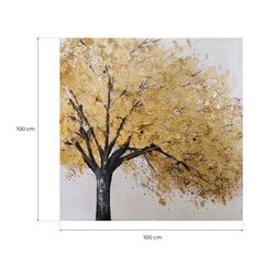 Peinture à l'huile d'arbre d'automne 100x3,5x100 cm | La nature