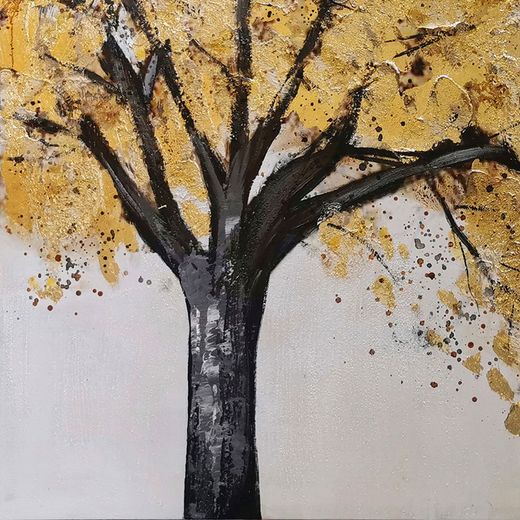 Peinture à l'huile d'arbre d'automne 100x3,5x100 cm | La nature